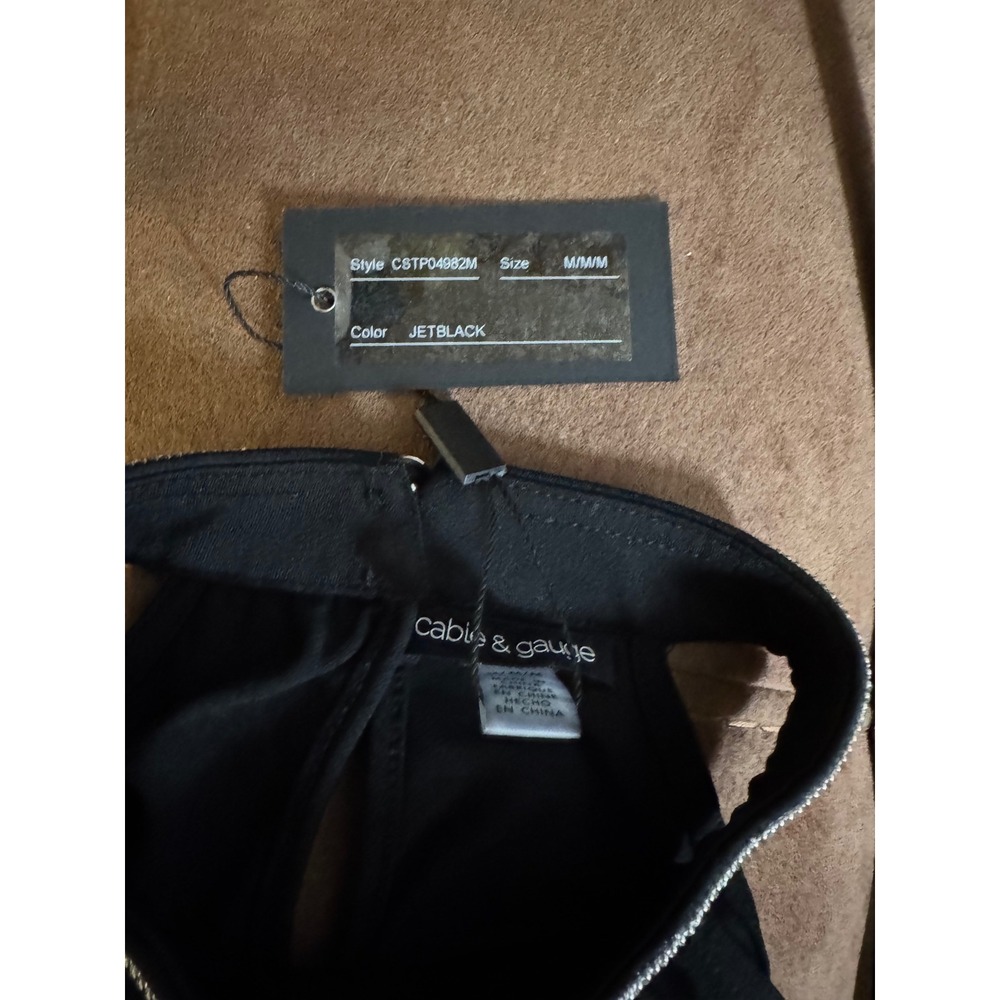 NWT Cable & Gauge Women's Halter Top Jet Black Silver Embellished Neck Sz Medium - Picture 3 of 9